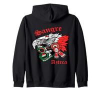 Mexican Sangre Azteca Warrior Skull Mask Mexico Native Sudadera con Capucha