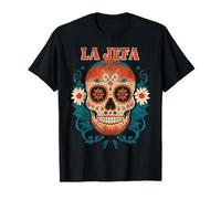 MexicanJefa Sugar Skull Cinco De Mayo Día de la Madre Retro Camiseta