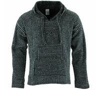 Mexicano Baja Jerga Sudadera Siesta Surf Hippy Droga Tapete Jersey Negro Blanco