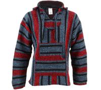Mexicano Baja Sudadera con Capucha Jerga Alfombra Jersey Siesta Surf Hippy Baha