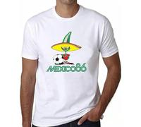 Mexico 86 World Cup White Mens Men T-Shirt Shirt, Childrens Shirts L