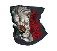 México Bandera Mexicana León Hombre Mujer Calentador De Cuello Protección Solar Polainas De Cuello Multifuncional Pañuelo De Cabeza para Verano Senderismo Motocicleta