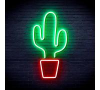 Mexico Cactus Cowboy Flex Silicone LED Neon Sign Green & Red st16s32-fnu0035-gr