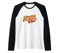 México Cityscape Dentro Retro Tipografía México City Travel Camiseta Manga Raglan