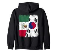 México Corea del Sur Media Bandera Patrimonio Mexicano de Corea del Su Sudadera con Capucha