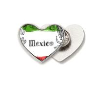 Mexico Cuisine - Broche de metal con diseño de cactus y corazón