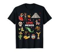 México Cultural Icons Vintage Viajes Arte Diseño Camiseta