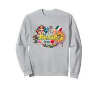 México En Mi Corazón ~ Colorido y Hermoso Sudadera, Unisex para Adultos, Gris Jaspeado, S