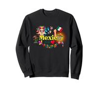 México En Mi Corazón ~ Colorido y Hermoso Sudadera, Unisex para Adultos, Negro, S