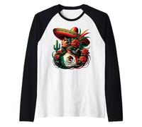 Mexico Flag Mexican Hispanic Siesta Pride Viva México Women Camiseta Manga Raglan