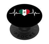 México Latido del corazón Herencia hispana corazón Bandera Mexicana PopSockets PopGrip Adhesivo