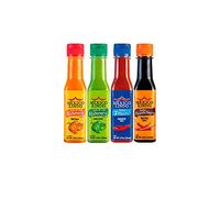 Mexico Lindo Paquete surtido de salsa picante | Incluye una botella cada uno de Picante Negra + Habanero Rojo + Habanero Verde + 7 yeguas | Botellas de 5 onzas líquidas (paquete de 4)