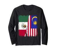 México Malasia Media Bandera Mexicana Malasia Heritage Jersey Manga Larga