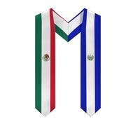 México Mexicano El Salvador Bandera 1 Graduación Estola Chal de graduación Banda para graduado Estudiante en el extranjero Estudios internacionales 2026 Graduado Chales gruesos Decoración Presente