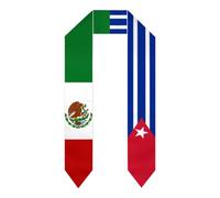 México Mexicano Mex Cuba Cubanos Bandera Graduación Estola/Chale/Bufanda/Banda Estudiante en el Extranjero Estudiantes de Estudios Internacionales 2026/2026 Graduados Chales Unisex Adulto