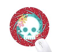 México no muertos cráneo ilustraciones Wheel mouse pad de goma roja redonda
