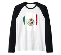 México Puño Bandera Mexicana Viva México Latino Pride Camiseta Manga Raglan