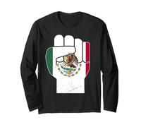 México Puño Bandera Mexicana Viva México Latino Pride Manga Larga