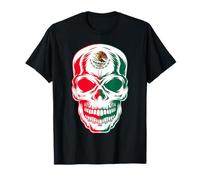 Mexico Skull Patriotic Mexican Aztec Day of the Dead Camiseta