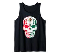 Mexico Skull Patriotic Mexican Aztec Day of the Dead Camiseta sin Mangas