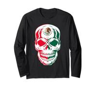 Mexico Skull Patriotic Mexican Aztec Day of the Dead Manga Larga