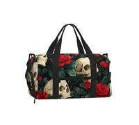 Mexico Skull Rose - Bolsa de gimnasio para hombres y mujeres, bolsa de lona de viaje de esqueleto de azúcar con compartimento para zapatos, resistente al agua, bolsa de deporte durante la noche, baile