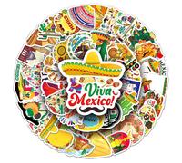 Mexico Stickers |50Pcs Mexican Waterproof Vinyl Decals for Water Bottles Laptop Luggage Cup Mobile Phone Computer Skateboard Refrigerator Wa