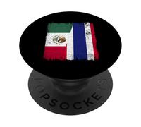 México Tailandia Media Bandera Raíces tailandesas mexicanas PopSockets PopGrip Adhesivo
