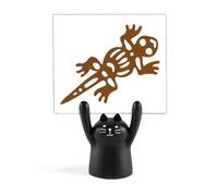 México Totems Gecko Lizard Antigua Civilización Memo Holder Cartoon Black Cat Stand Decoración