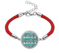 México Totems - Pulsera de cuerda roja de la suerte de la civilización antigua hecha a mano
