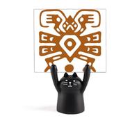 México Totems - Soporte para notas de la civilización antigua mexicana, diseño de gato negro