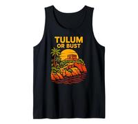 México Tulum o Busto Vintage Mujer Playa Vida Palmeras Camiseta sin Mangas
