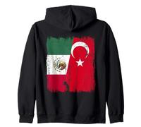 México Turquía Media Bandera Turkiye Patrimonio Turco Mexicano Sudadera con Capucha