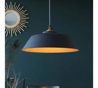 Mexlite Lámpara colgante Nove, negra, interior dorado, metal, E27