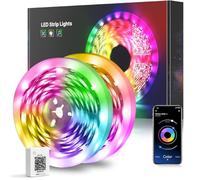 Mexllex Luces LED 20M, RGB Música Bluetooth Luces Led Habitacion, Control de APP y IR Remoto Control, Cortable, Strip Light para Decoración Navidad Casa Fiesta TV Cocina