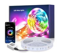 Mexllex Tira LED 5m,Bluetooth RGB Tiras de Luces LED, Luces Led Habitacion Control de APP y Remoto Control, 16 Millones de Colores, Sincronización de Música,Luz LED para Habitación