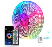 Mexllex Tiras LED 30M, Luces LED 5050 RGB con Mando a Distancia de Teclas y Control Bluetooth,16 Millones de Colores Sincronización con Ritmo de Música, Luces LED para Habitación,Boda,Fiesta,Navidad