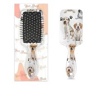 Mexpekil Adorable cepillo de pelo para desenredar con estampado de huellas de perro, cepillo de pelo húmedo y seco, peine de masaje con cojín de aire para niñas, mujeres y hombres