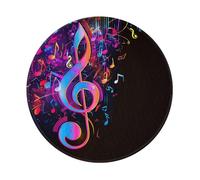 Mexpekil Alfombrilla de ratón de neón con base de goma antideslizante, alfombrilla de ratón para juegos, alfombrilla de ratón redonda pequeña con edg cosido, accesorios de escritorio para el trabajo,