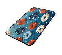Mexpekil American 4th Of July Donut - Felpudo para interiores y exteriores, 100 x 50 cm, antideslizante, para cocina, puerta, baño