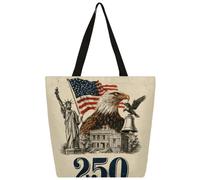 Mexpekil American Eagle Head - Bolsa de lona reutilizable para mujeres y niñas, bolsas de compras grandes para mujer, bolsa de hombro multiusos