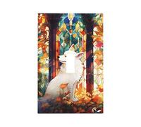 Mexpekil Art Fox - Cubierta decorativa para interruptor de luz con diseño de hojas de zorro, 1 banda, para el hogar y la oficina