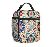 Mexpekil Art Mexican Ceramic Tile Boho Damask - Bolsa de almuerzo
