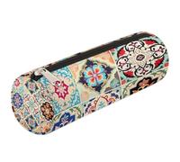 Mexpekil Art Mexican Ceramic Tile Boho Damask - Estuche para lápices, suministros escolares, bolsa para niñas, niños, adolescentes, mujeres, neceser para brochas de maquillaje