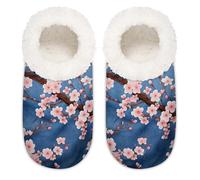 Mexpekil Art Pink Japan Cherry Blossom - Pantuflas para mujer, antideslizantes, para mujeres, hombres y mujeres, Art Pink Japan Cherry Blossom, Medium ancho