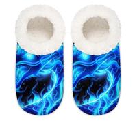 Mexpekil Blue Fire - Pantuflas de casa de dragón chino para mujeres y hombres, zapatos de casa de espuma viscoelástica con diseño de dragón animal, multicolor, 10.5/12 UK Wide