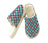 Mexpekil Blue Grid - Pantuflas de espuma viscoelástica pintadas a cuadros para mujer, multicolor, 41/42 EU