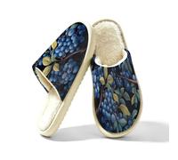 Mexpekil Blueberry - Pantuflas de espuma viscoelástica para mujer, diseño de hojas de frutas, multicolor, 41/42 EU