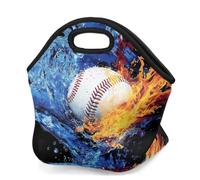 Mexpekil Bolsa de almuerzo de neopreno para mujeres, hombres, adultos, niños, llamas, agua, béisbol, lonchera aislada, bolsa de picnic portátil para el trabajo, camping