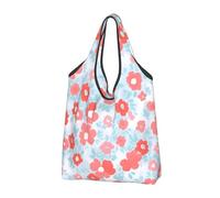 Mexpekil Bolsa de compras plegable, diseño de pétalos de puntos rosados, reutilizable, impermeable, para compras diarias